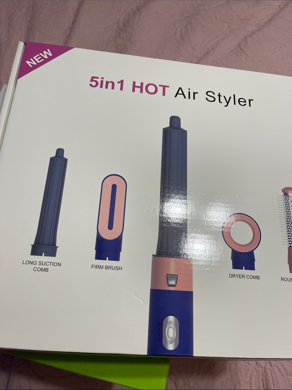 5-in-1 Hot Air Styler Hair Tool in Blue and Rose Gold